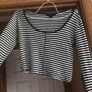 Striped long sleeve forever 21 crop top